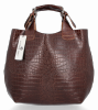 Kožené kabelka shopper bag Vittoria Gotti hnědá VG804